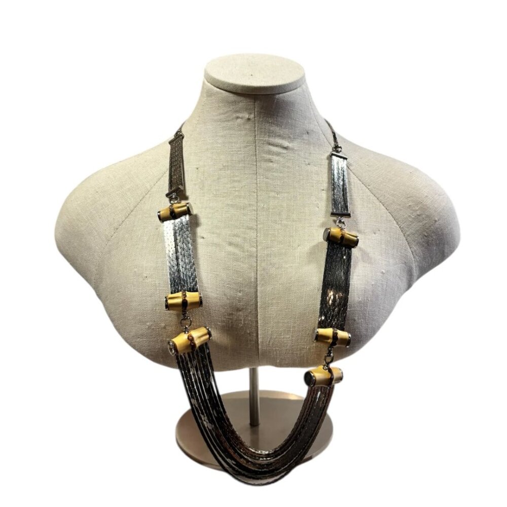 Gucci Silver+Bamboo Necklace